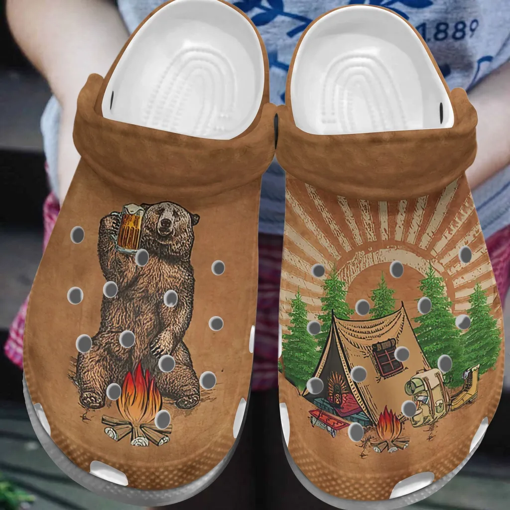 Bear Beer Camping Crocs