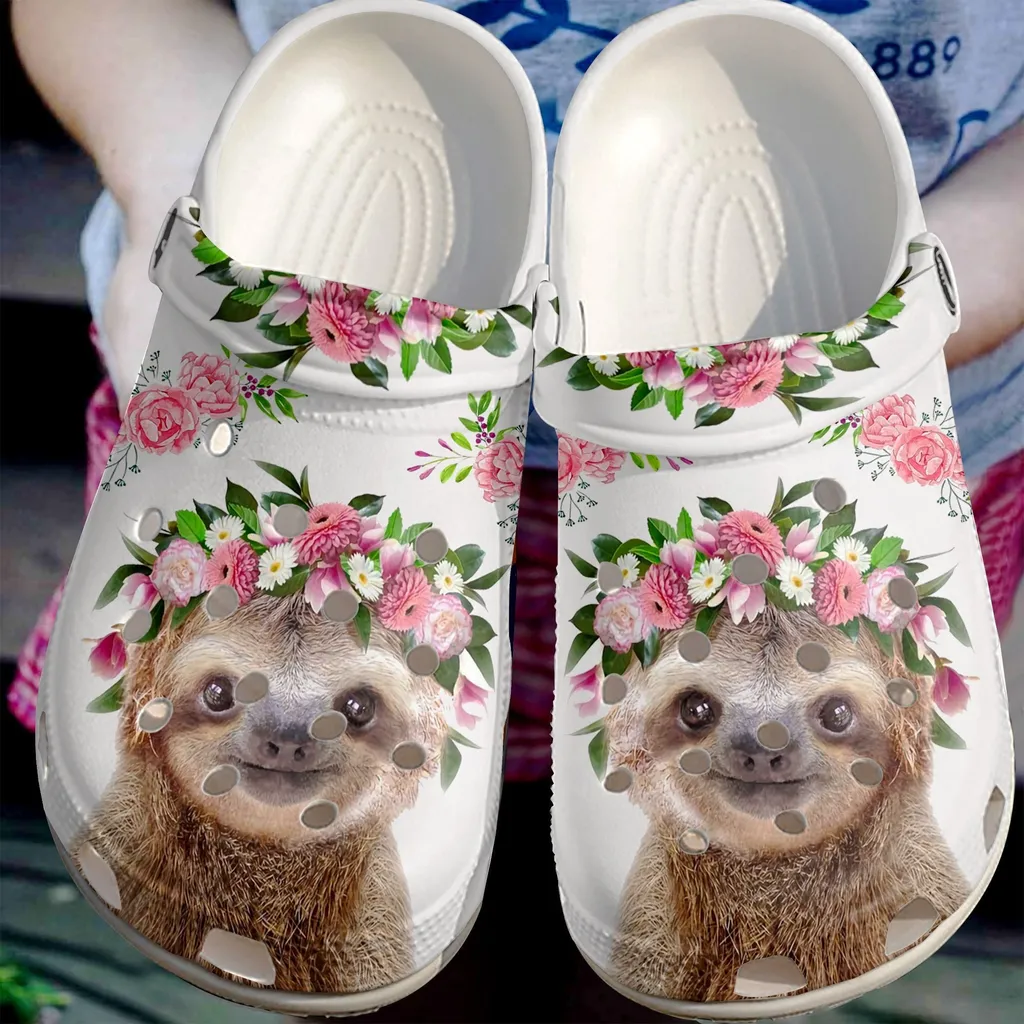 Beautiful Flower With Cute Sloth