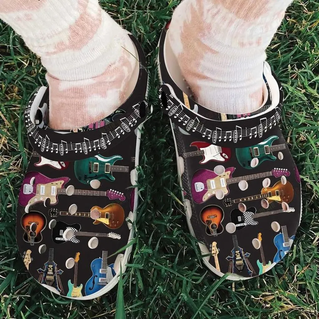 Beautiful Guitar Crocs, Personalized Crocs Classic Clogs