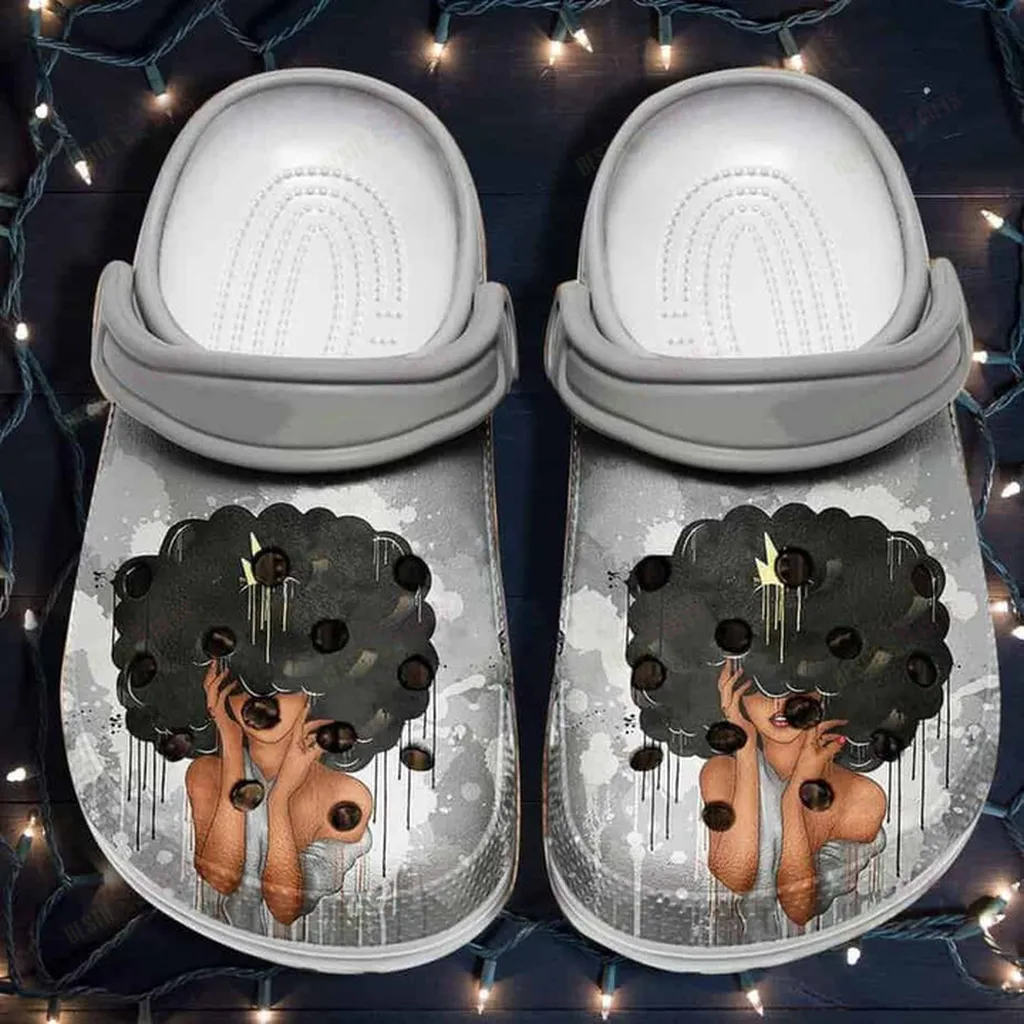 Beautiful Hair Black Girl Crocs, Personalized Crocs Classic Clogs