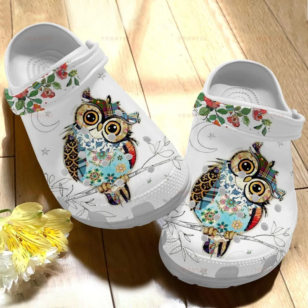 Beautiful Owls Tree Gift For Lover Rubber Crocs Clog