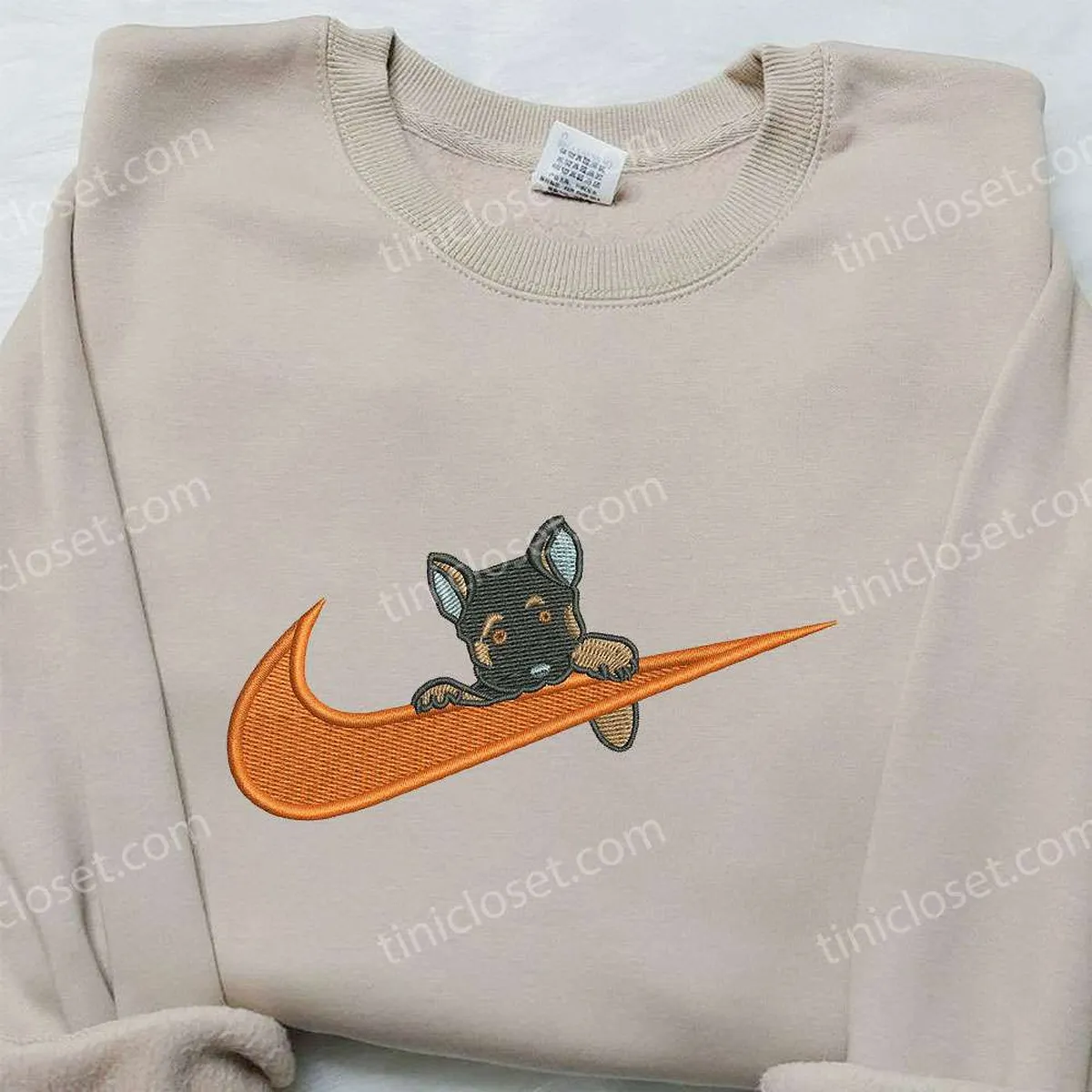 Becgie x Nike Embroidered Shirt, Animal Embroidered Shirt, Custom Nike Embroidered Shirt