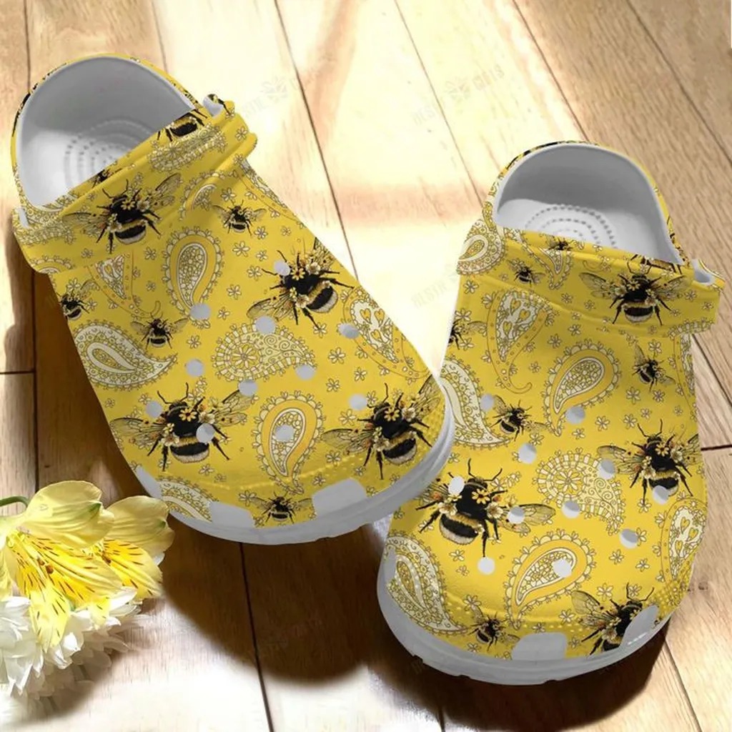 Bee Happy Crocs Classic Clogs