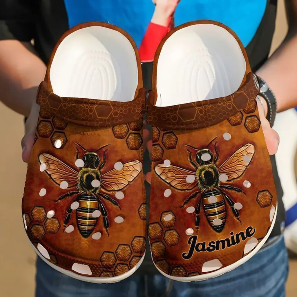 Bee Personalized Leather Crocs Classic Clogs