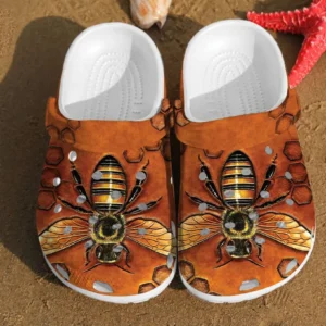 Bee Texture For Mens And Womens Gift For Fan Classic Water Rubber Crocs Clog