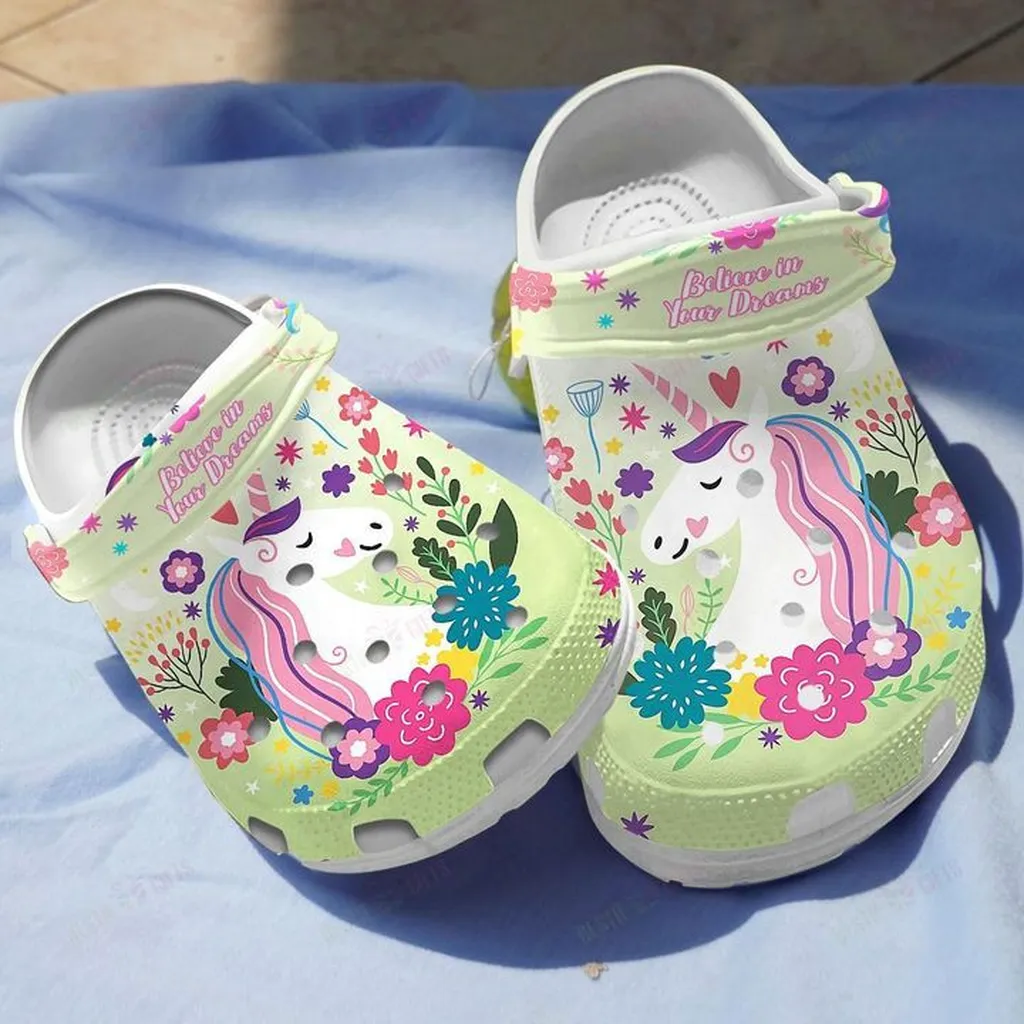 Believe In Dreams Unicorn Crocs Classic Clogs