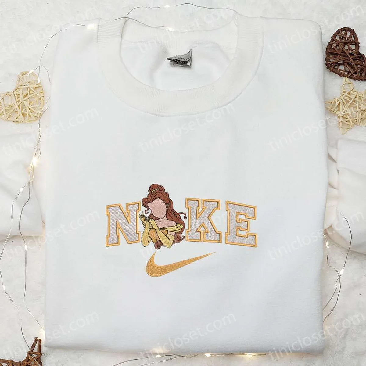 Belle x Nike Embroidered Shirt, Disney Princess Embroidered Hoodie, Best Gift Ideas For Girls