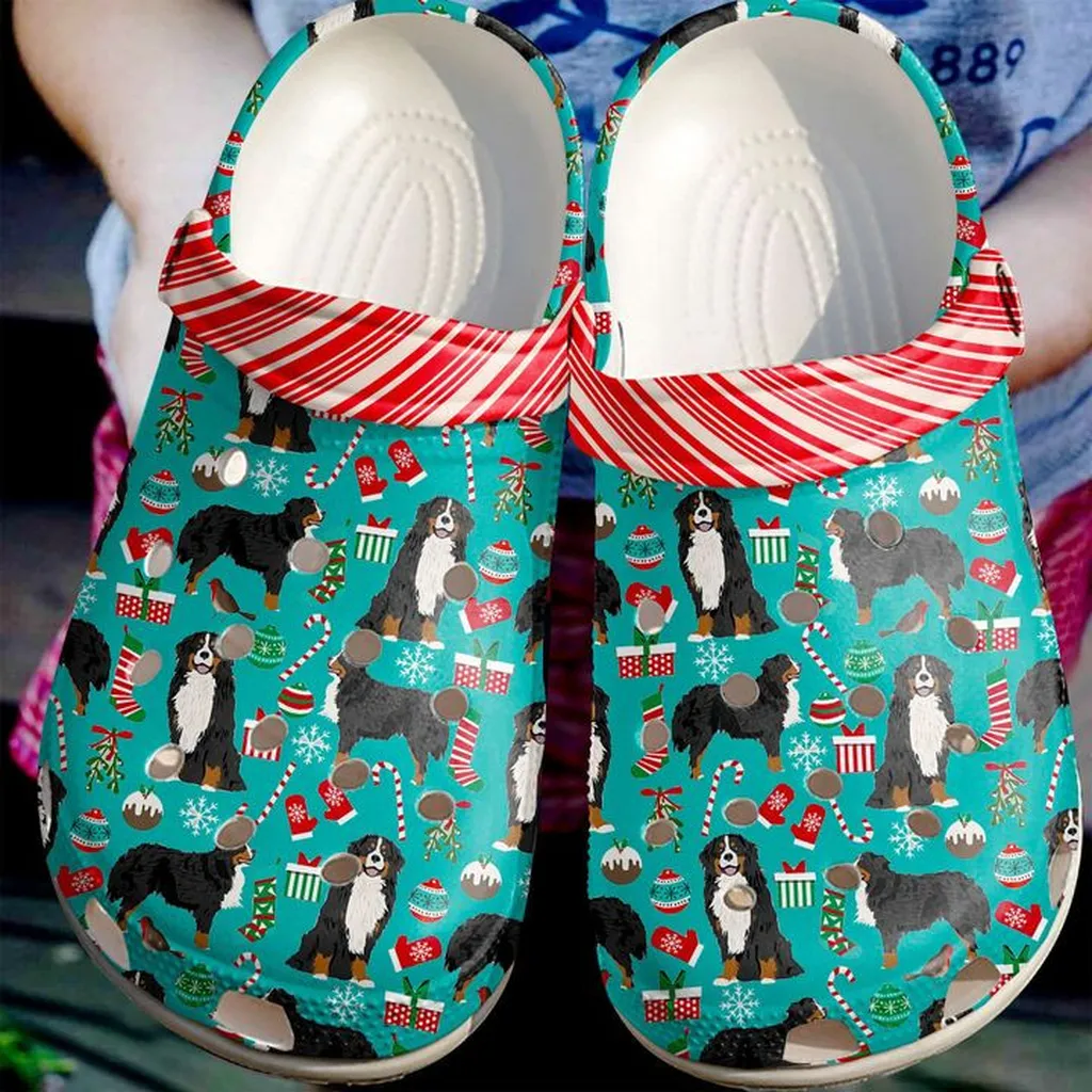 Bernese Mountain Christmas Pattern Crocs Crocband Clog