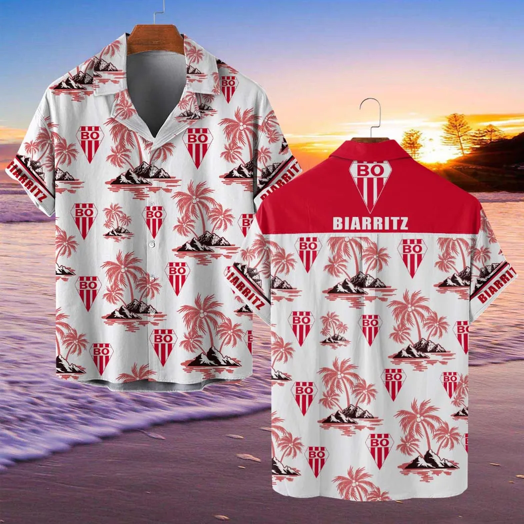 Biarritz Olympique Hawaiian Shirt Style Classic Oversized Hawaiian, Unisex Hawaiian Shirt