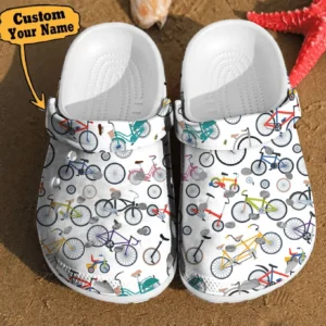 Bicycle Gift For Cyclist Pattern Birthday Gifts Crocs Clog