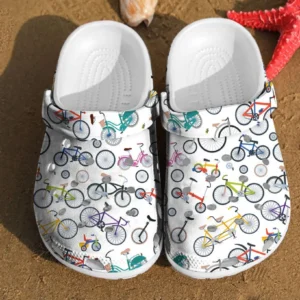 Bicycle Gift For Cyclist Pattern Birthday Rubber Crocs Clog