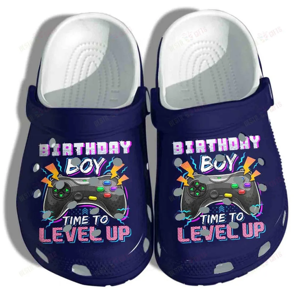 Birthday Boy Level Up Gaming Boys Crocs Classic Clogs