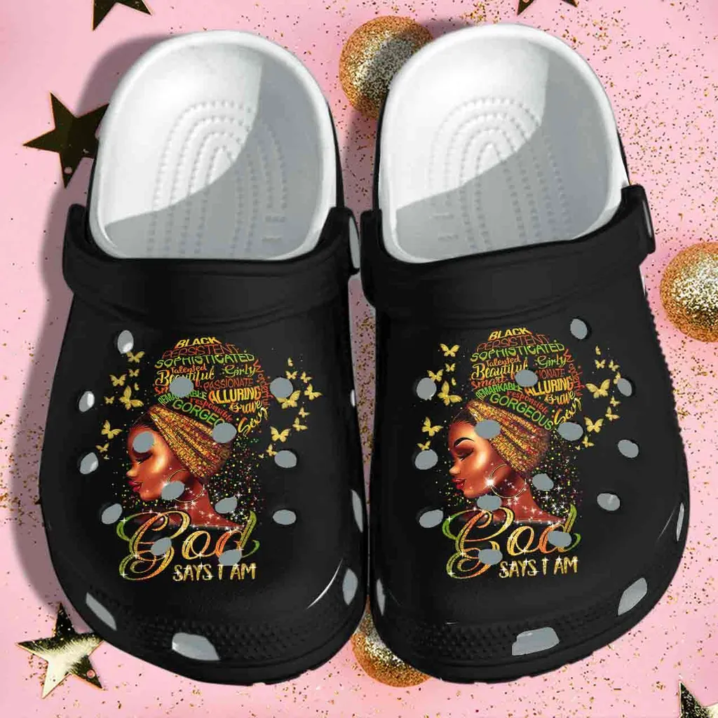 Black Girl Africa Culture God Says I Am Black Queen Crocs Crocband Clog