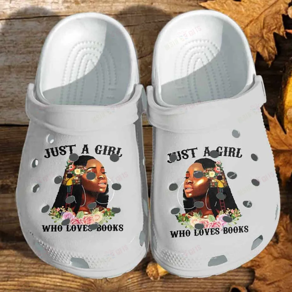 Black Girl Who Loves Book Crocs Classic Clogs