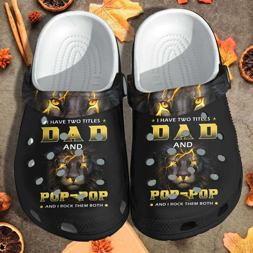 Black Lion Father Black King Dad Honor Papa Crocs Crocband Clogs