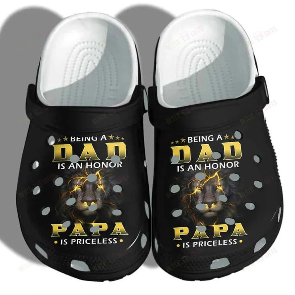 Black Lion Father Black King Dad Honor Papa Priceless Crocs Classic Clogs