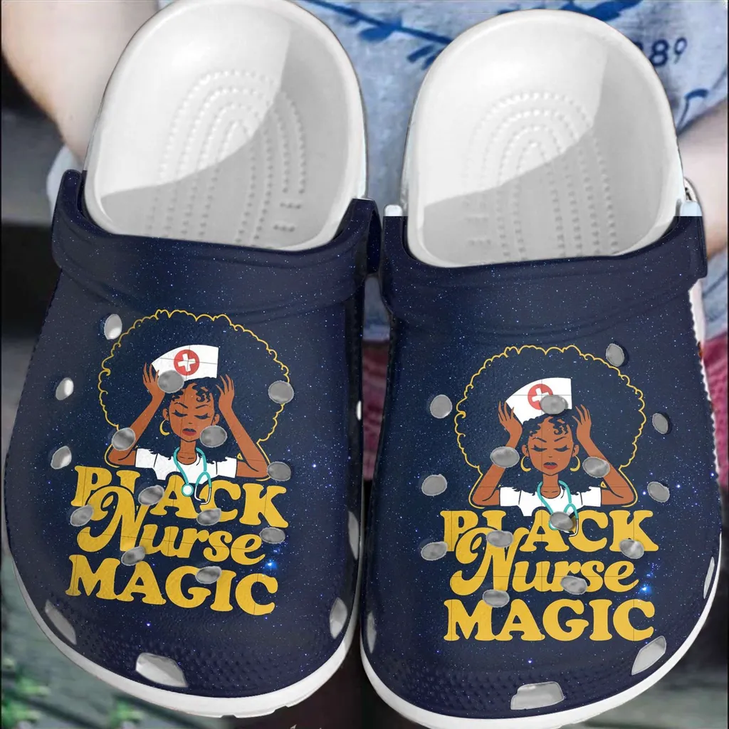 Black Nurse Magic Black Pride Crocs Crocband Clog