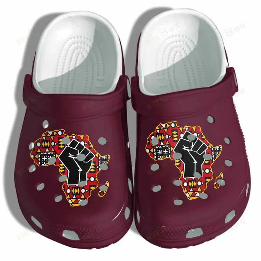 Black Power Africa Black King Queen Crocs Classic Clogs