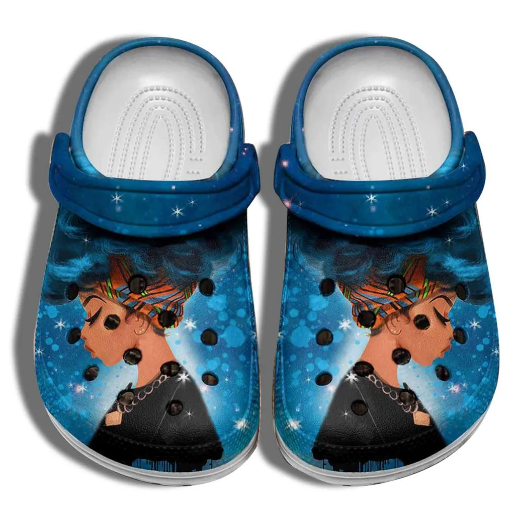 Black Pride Black Girl Blue Crocs Crocband Clog