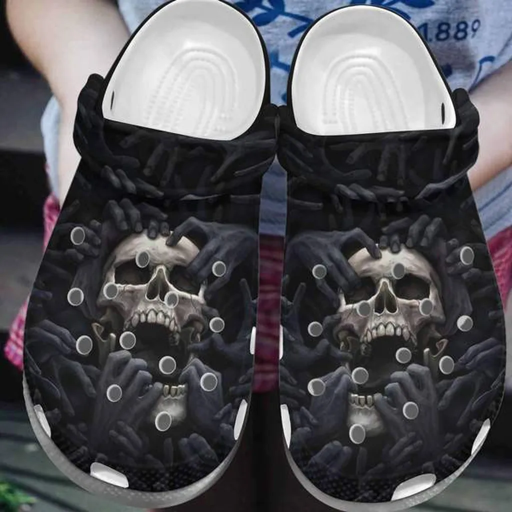 Black Skull Crocs Clog