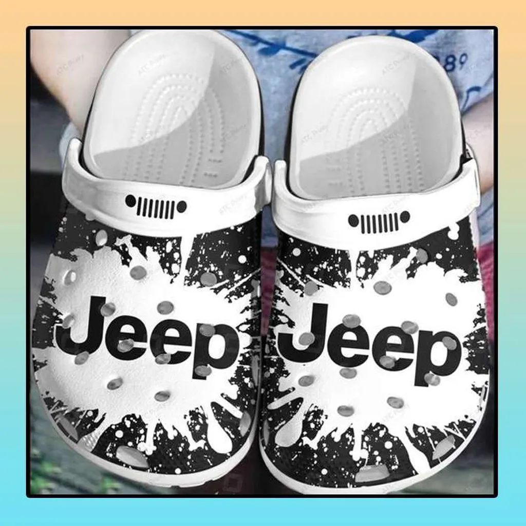 Black White Jeep Crocs Crocband Clog