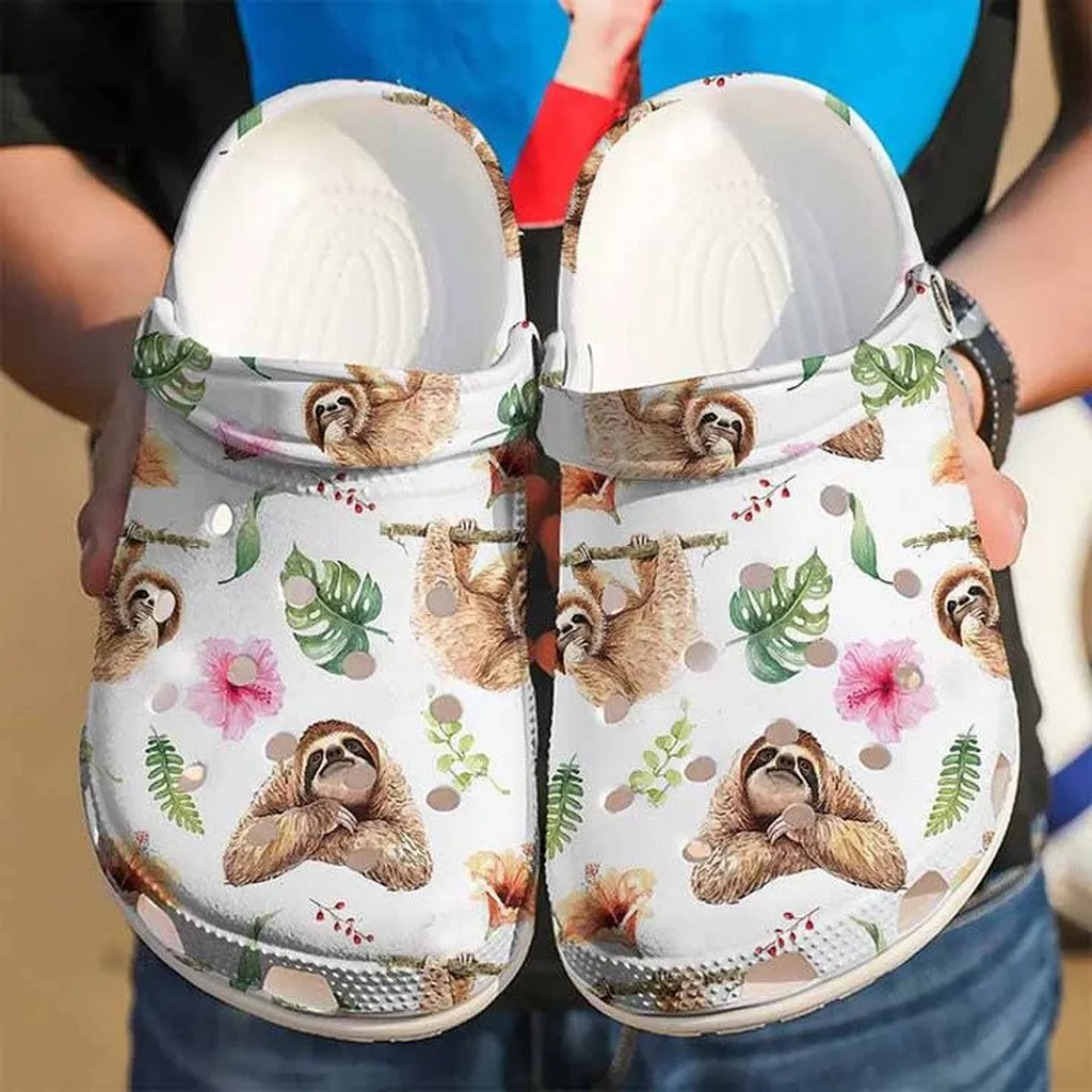 Blooming Sloth Clogs Crocs