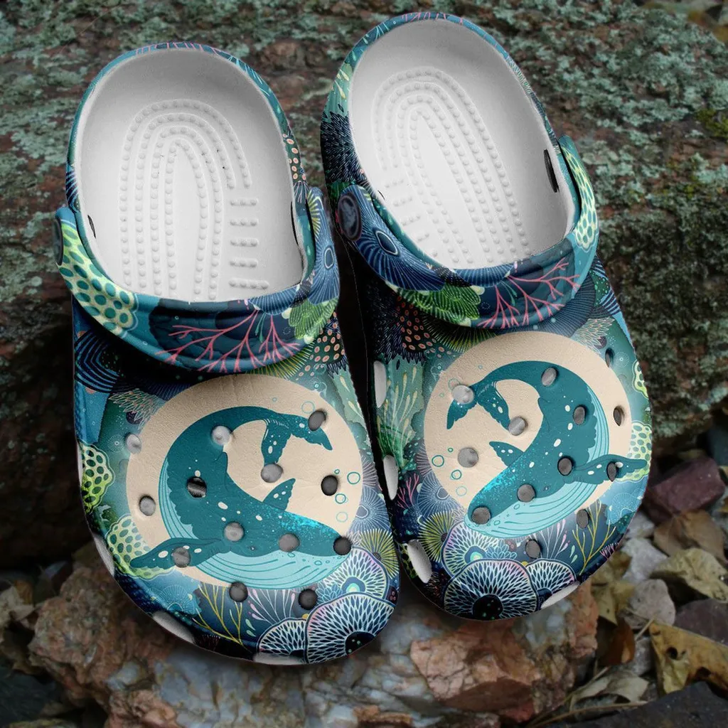 Blue Whale Graphic Gift For Lover Rubber Crocs Clog