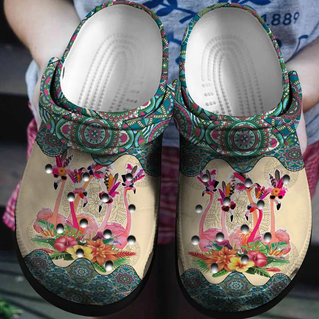 Boho Flamingo Summer Crocs