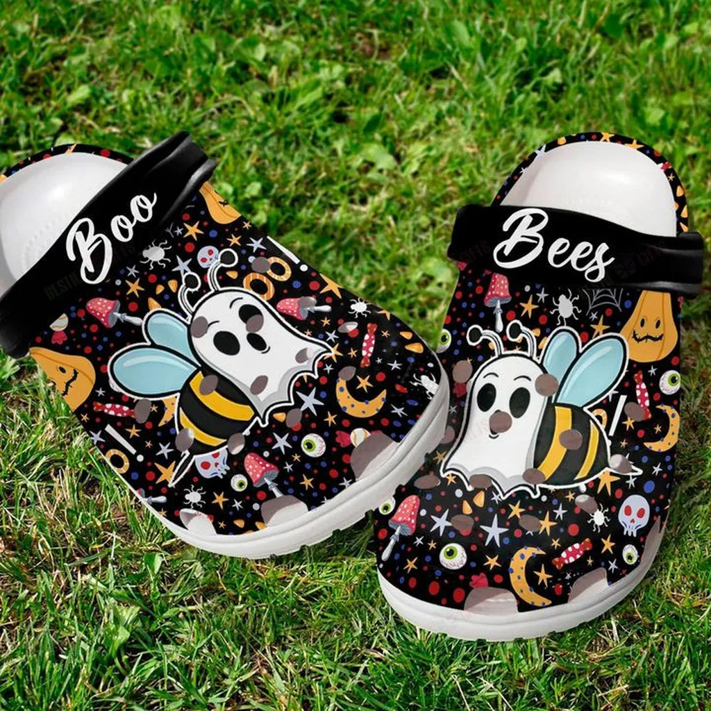 Boo Bees Crocs, Personalized Crocs Classic Clogs