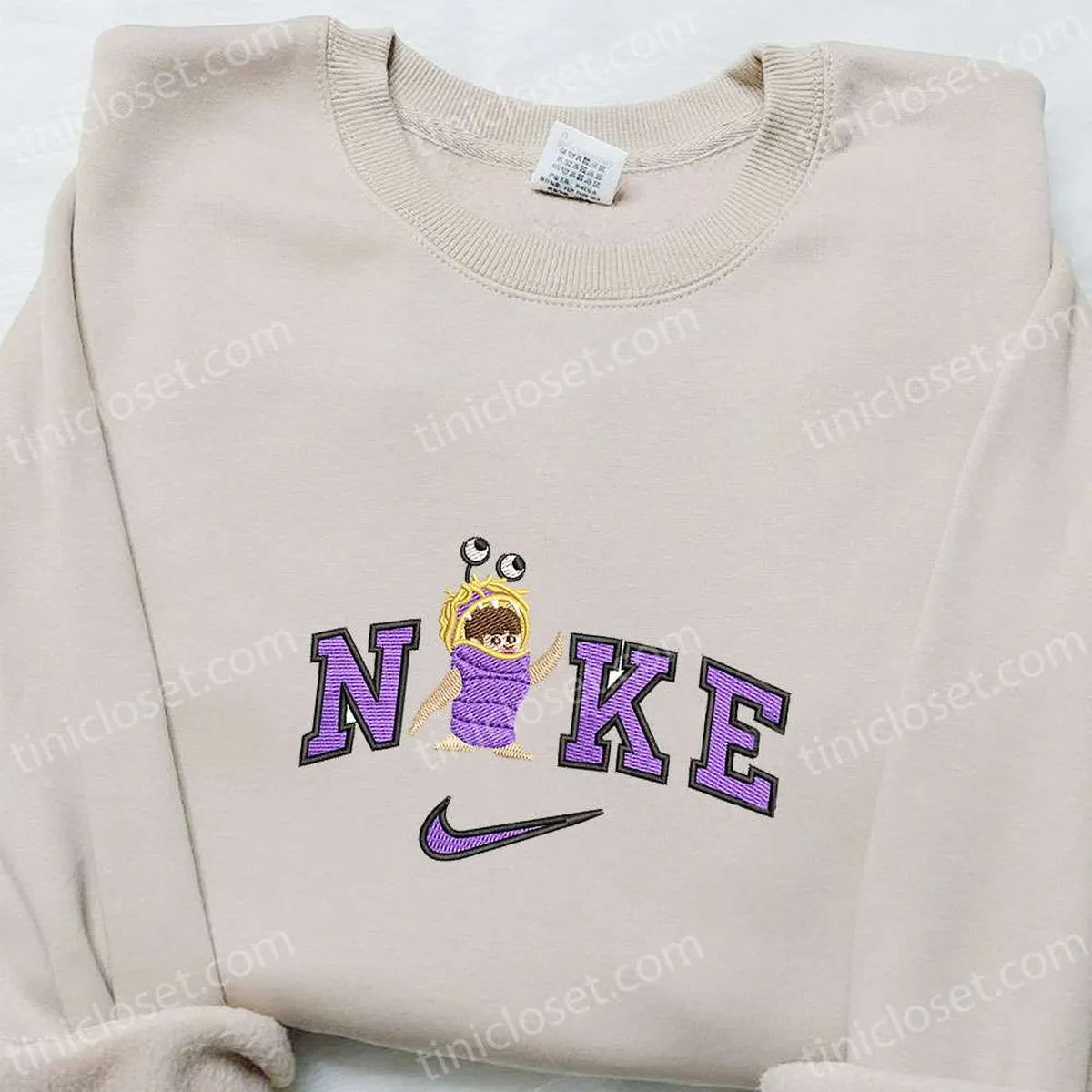 Boo Monsters Inc x Nike Embroidered Shirt, Disney Characters Embroidered Hoodie, Nike Inspired Embroidered Sweatshirt