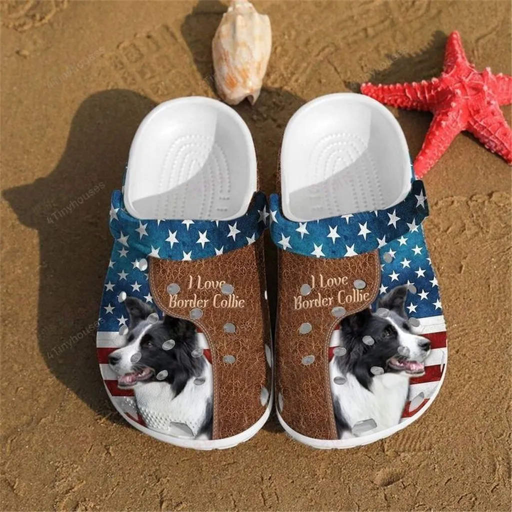 Border Collie Crocs, Personalized Crocs Classic Clogs