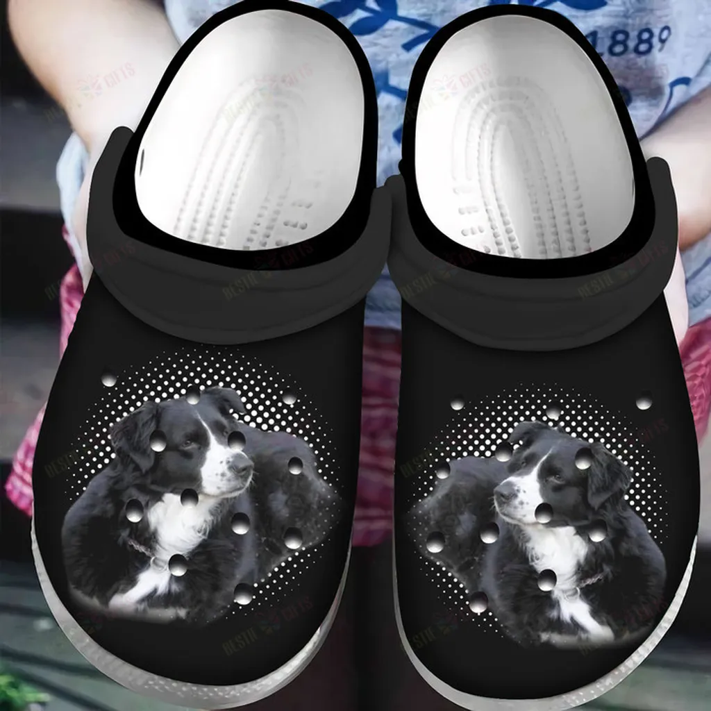 Border Collie Funny Black Crocs Classic Clogs