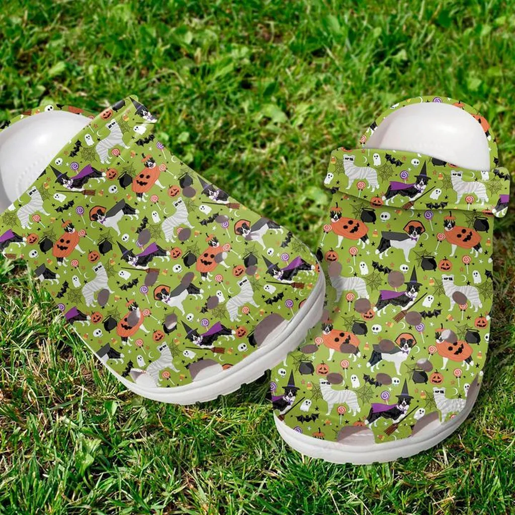 Border Collie Halloween Crocs Classic Clogs