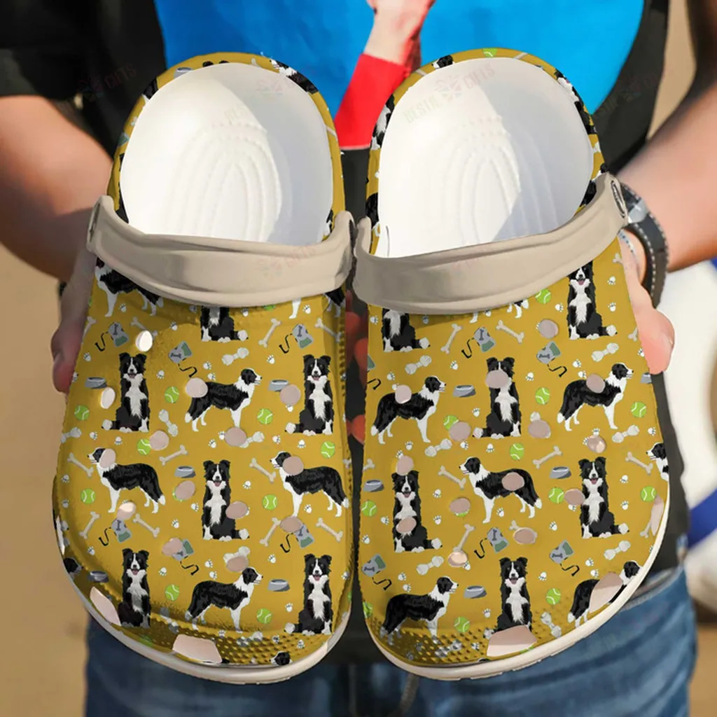 Border Collie Pattern Crocs Classic Clogs