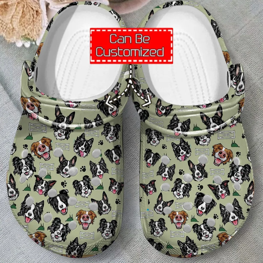 Border Collie Pattern Crocs Clog