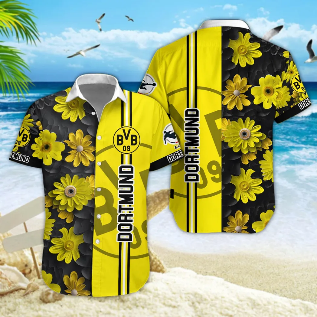 Borussia Dortmund II Hawaiian Shirt Style Classic Oversized Hawaiian, Unisex Hawaiian Shirt Trending Summer