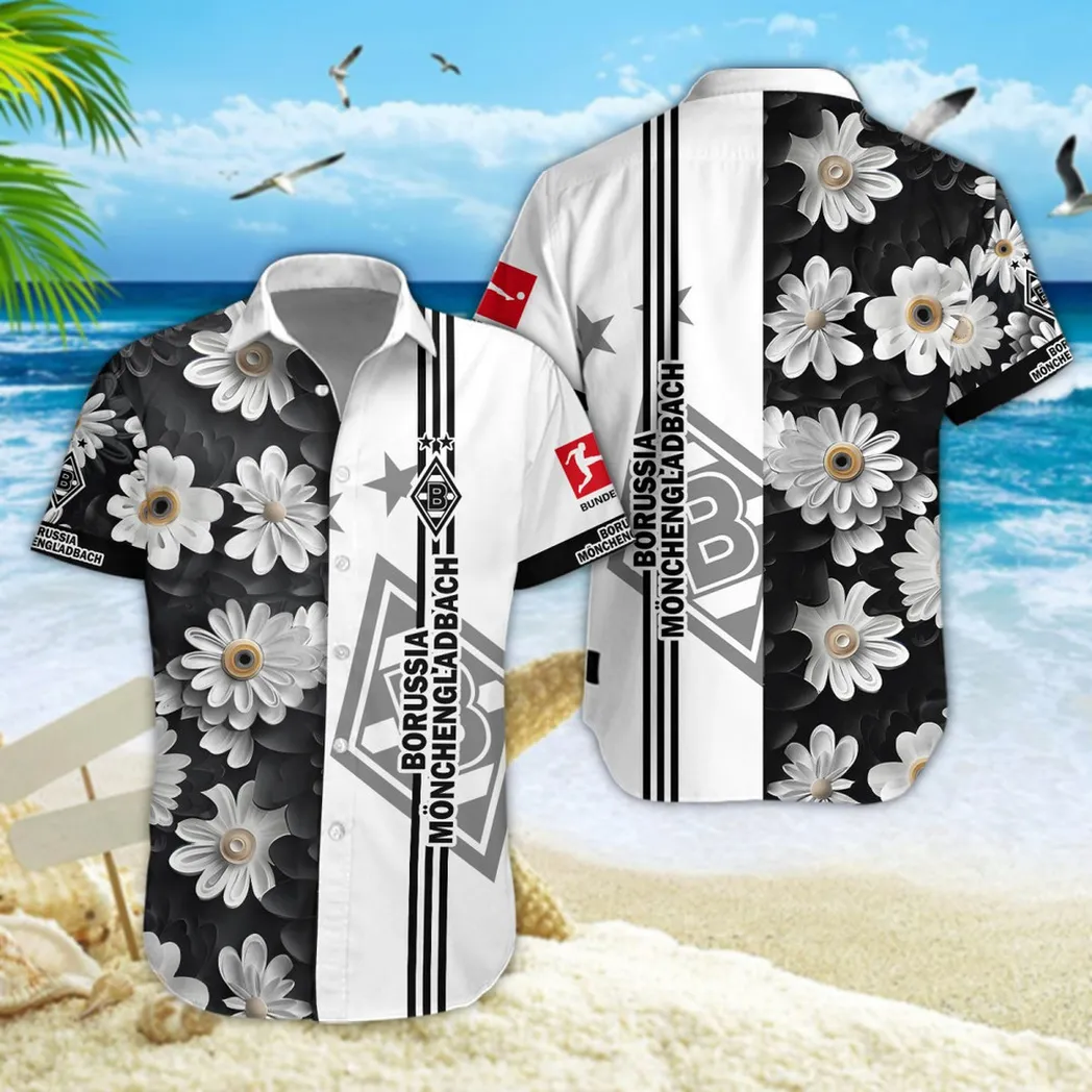 Borussia Monchengladbach Hawaiian Shirt Style Classic Oversized Hawaiian, Unisex Hawaiian Shirt