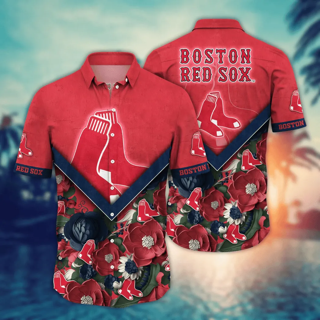 Boston Red Sox MLB Flower Aloha Hawaiian Shirt, Custom Summer Football Shirts VPHWA2451154857