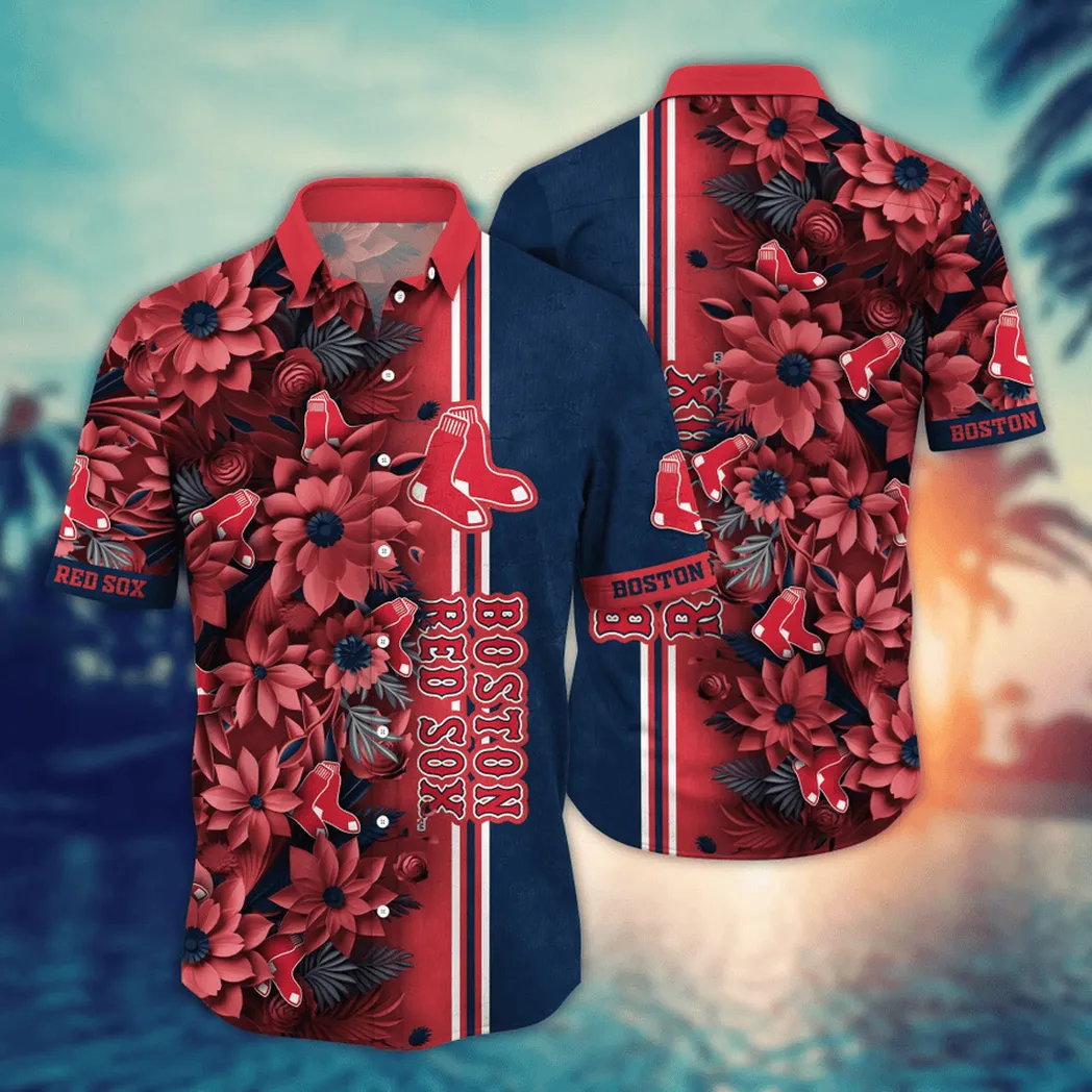 Boston Red Sox MLB Flower Aloha Hawaiian Shirt, Custom Summer Football Shirts VPHWA2451154904