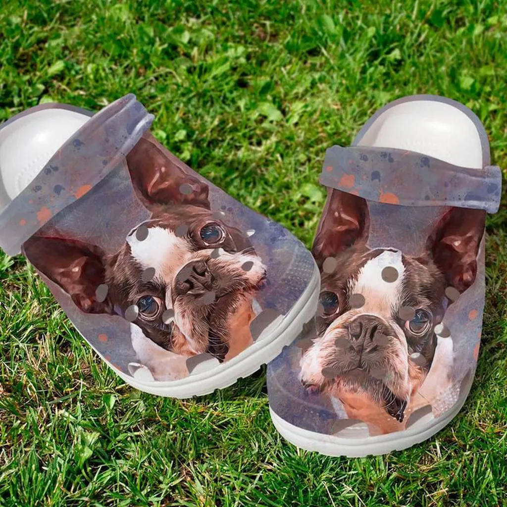 Boston Terrier Crocs, Personalized Crocs Classic Clogs