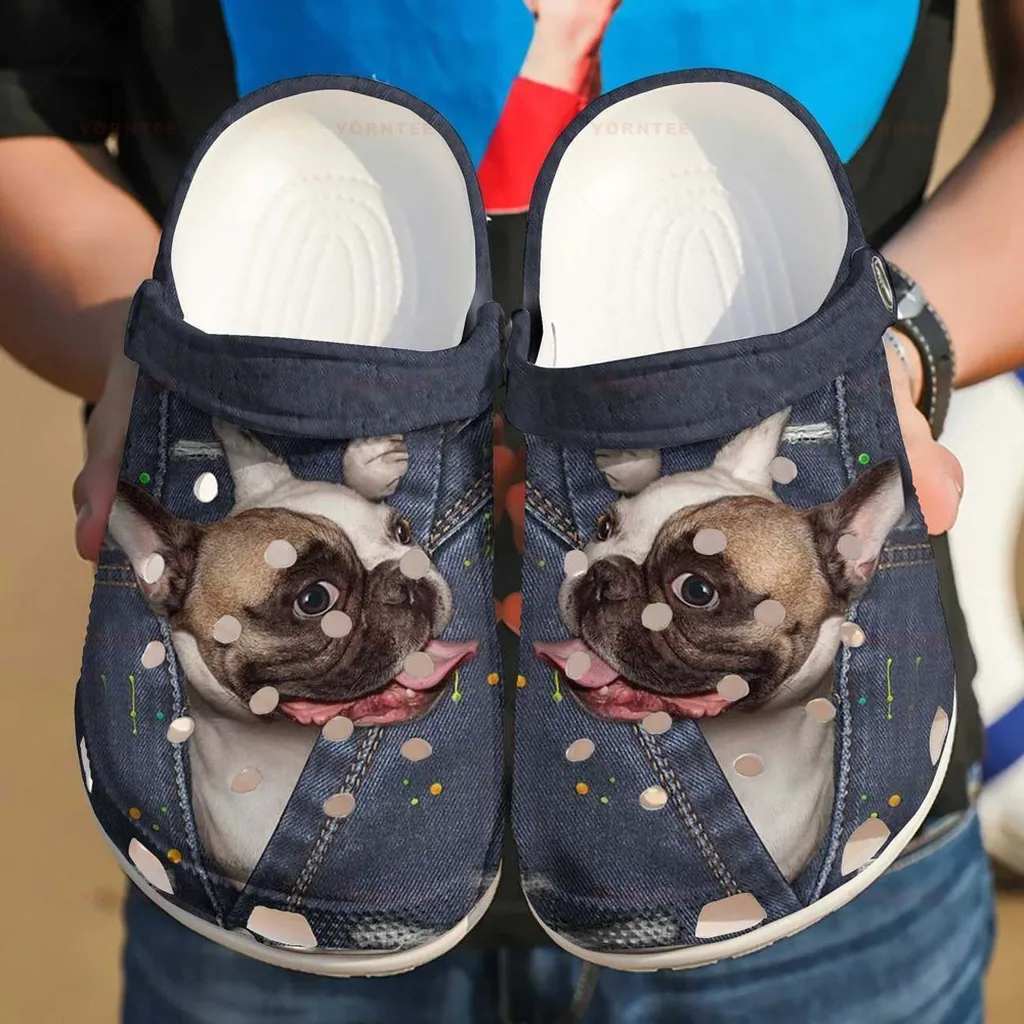 Boston Terrier In Pocket Fashion Gift For Lover Rubber Crocs Clog