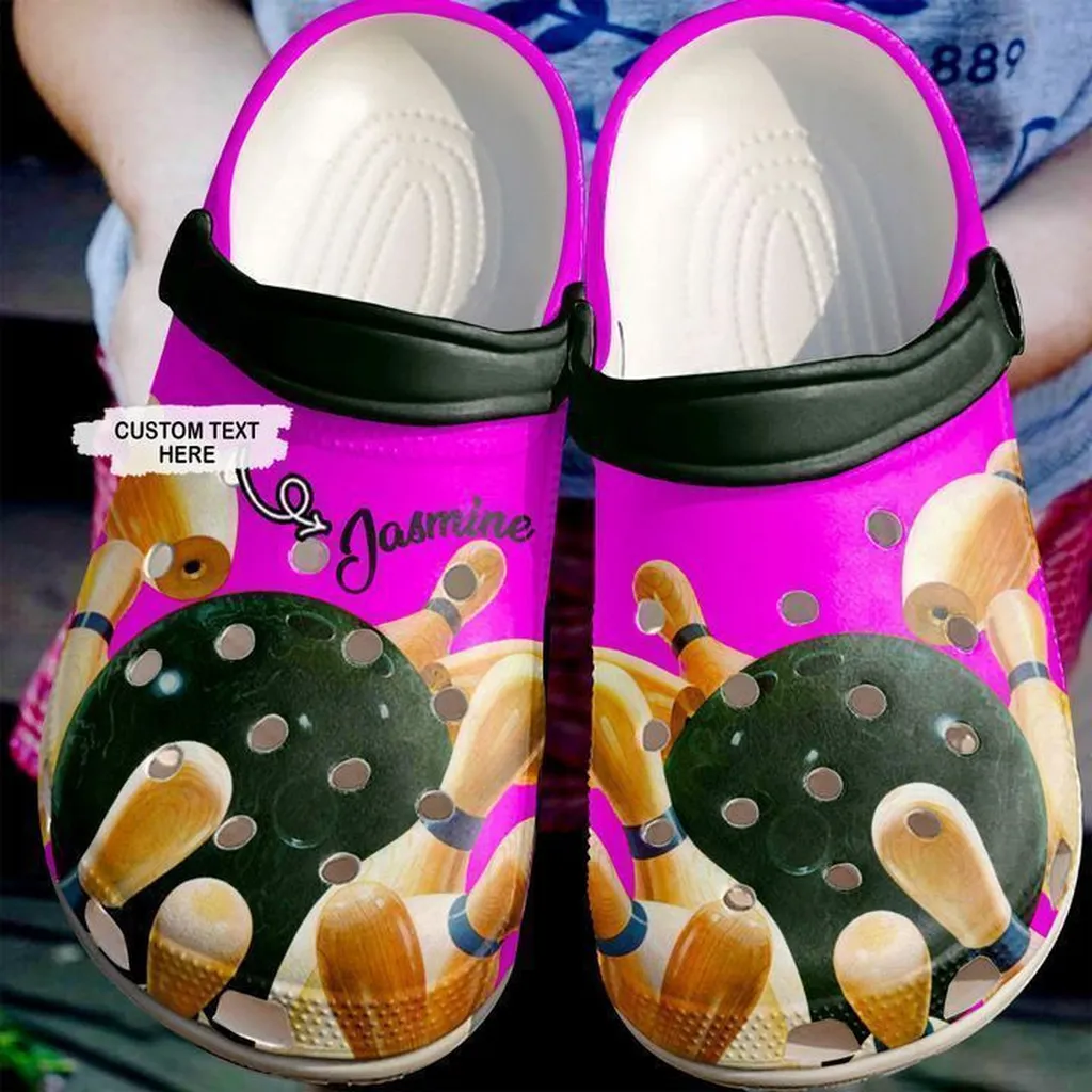 Bowling Personalized Love Crocs Classic Clogs