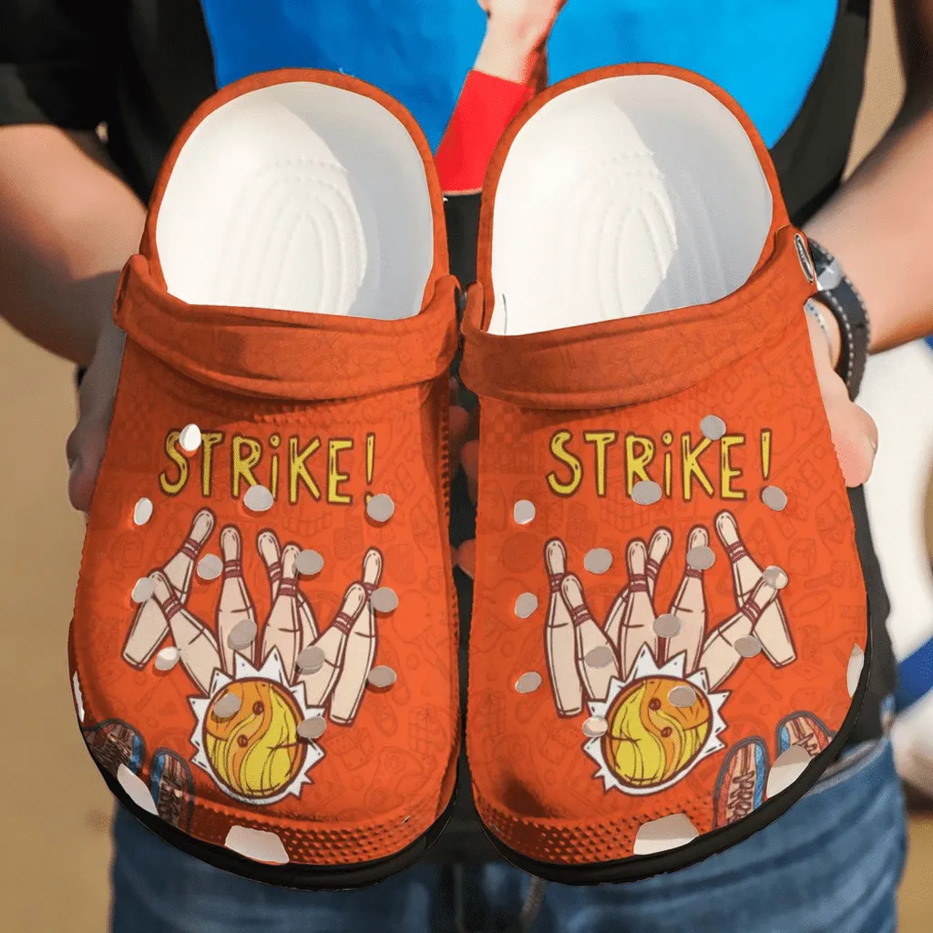 Bowling Strike Clog Gift For Lovers Native American Gift For Lover Rubber Crocs Clog