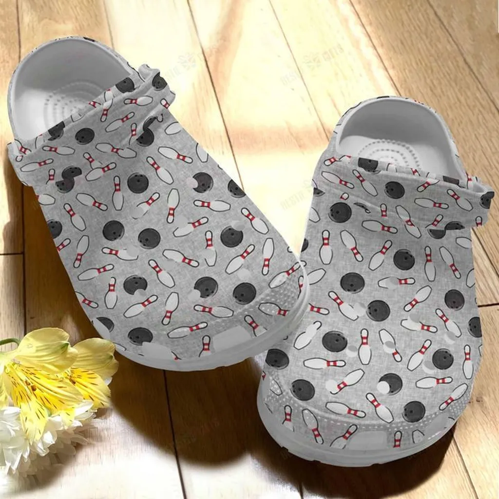 Bowling White Sole Bowling Pattern Color Series Crocs Classic Clogs