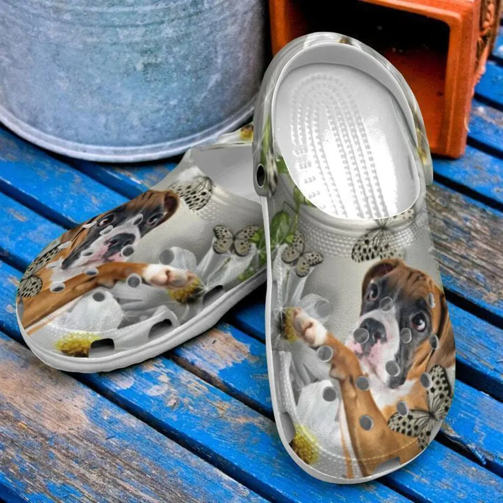 Boxer And Daisy Crocs Classic Clogs