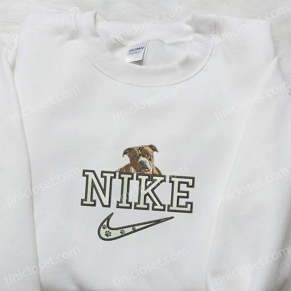 Boxer Dog x Nike Embroidered Shirt, Custom Animal Nike Embroidered Shirt, Best Birthday Gift Ideas