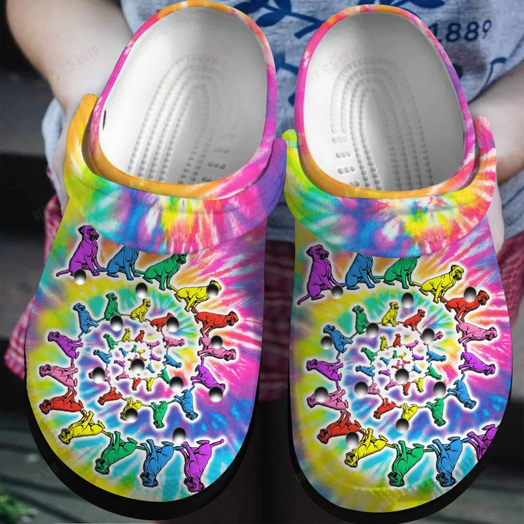 Boxer Tie Dye Crocs Classic Clogs