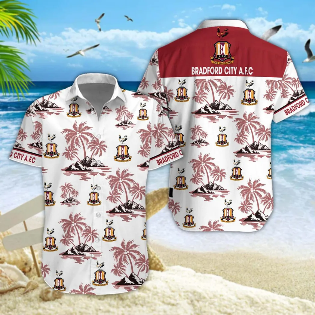 Bradford City Hawaiian Shirt Style Classic Oversized Hawaiian