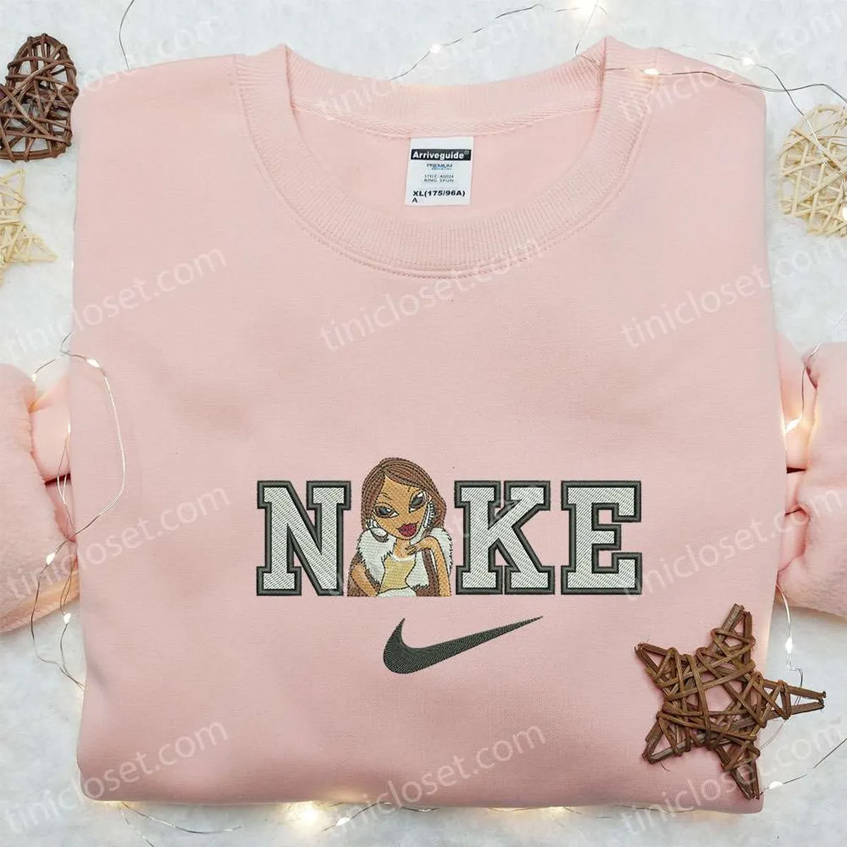 Bratz Cartoon x Nike Embroidered Sweatshirt, Nike Inspired Embroidered Shirt, Best Gift Ideas