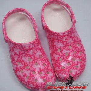 Breast Cancer Awareness Ribbon Pattern Crocs Crocband Clog